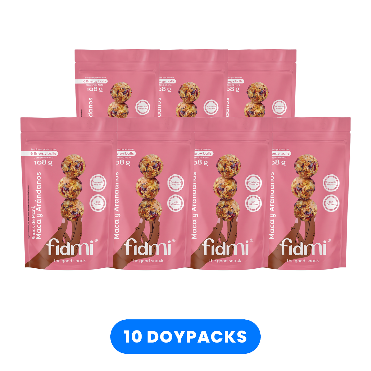 Caja Fidmi de 10 doypacks Maca y Arándanos