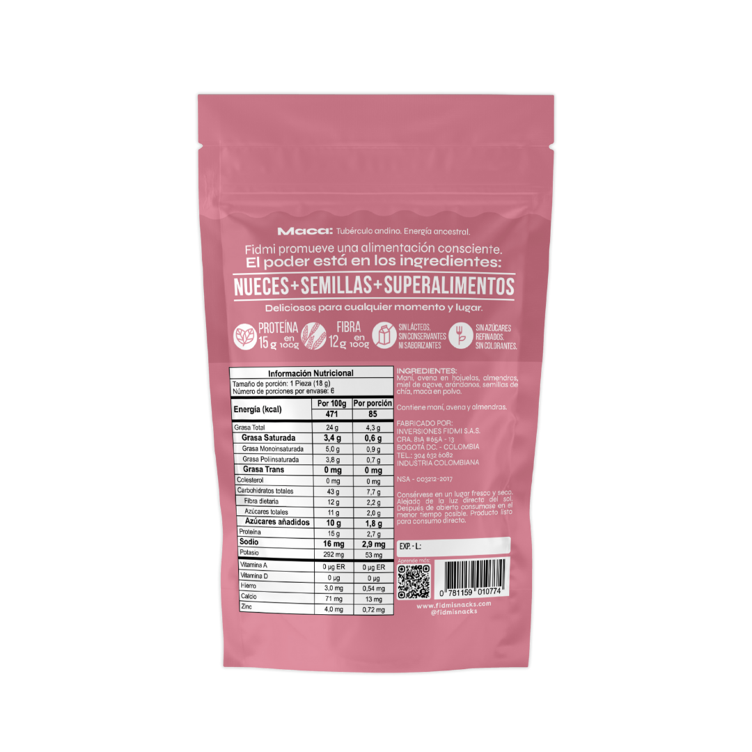 Maca y Arándanos — Doypack 108 g