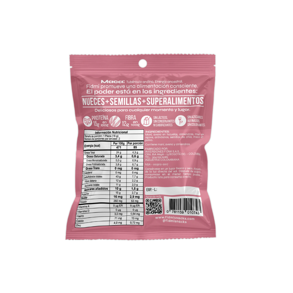Maca y Arándanos — Personal 36 g