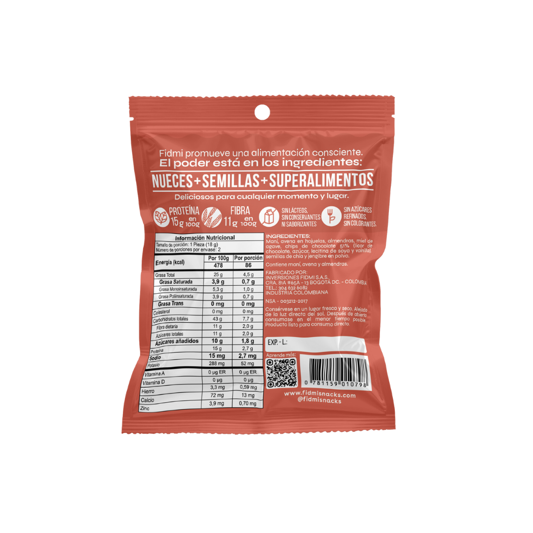 Jengibre y Chips de Chocolate — Personal 36 g