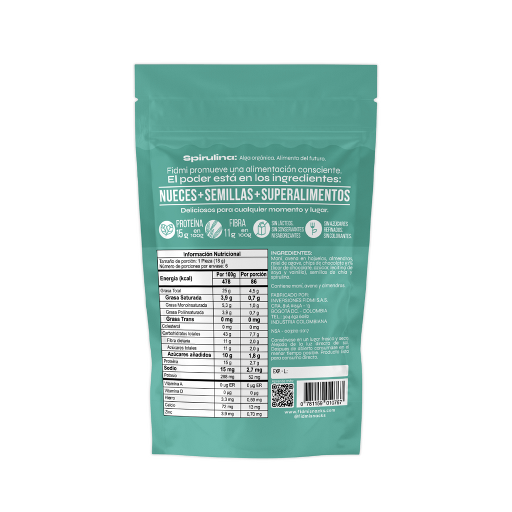 Spirulina y Cacao — Doypack 108 g