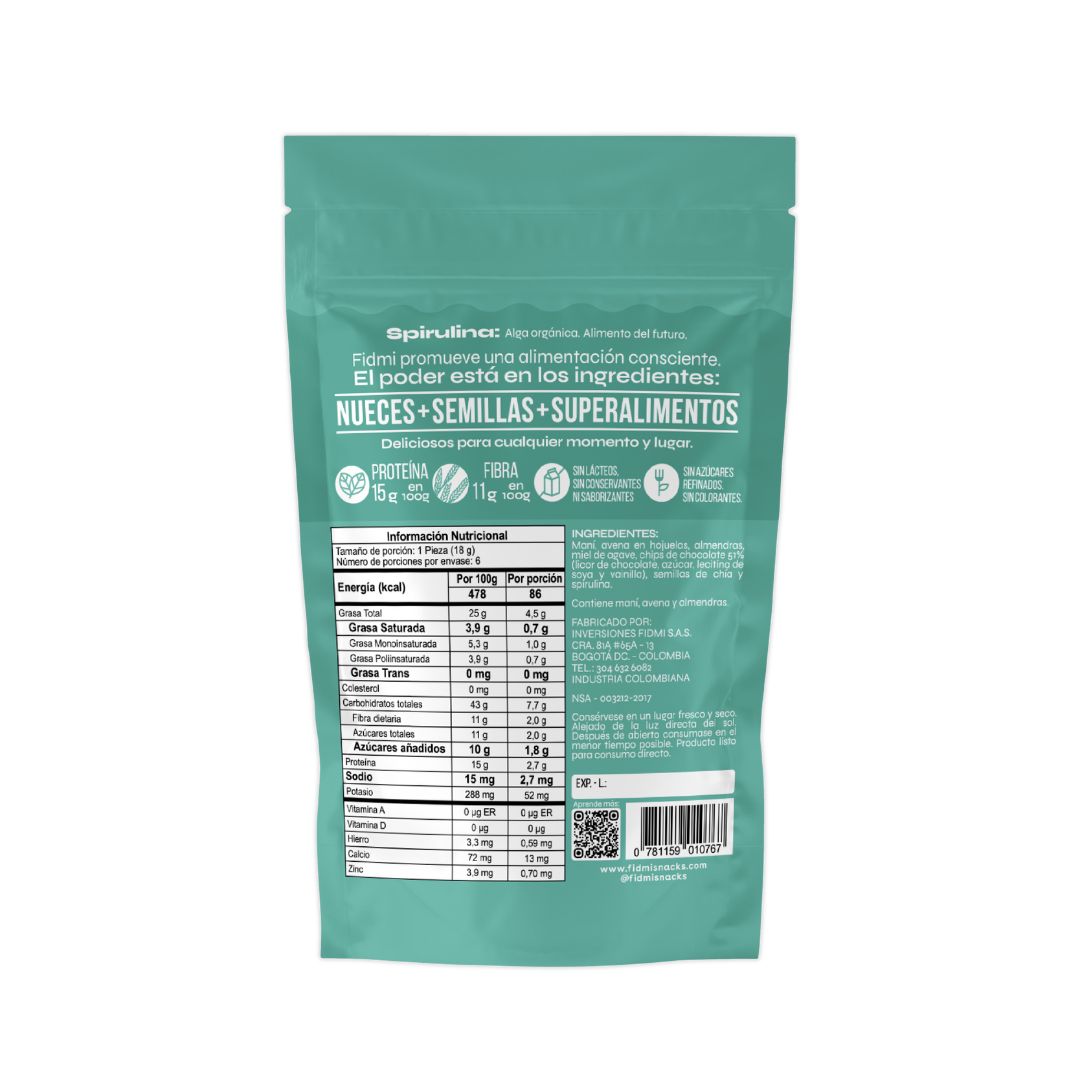 Spirulina y Cacao — Doypack 108 g