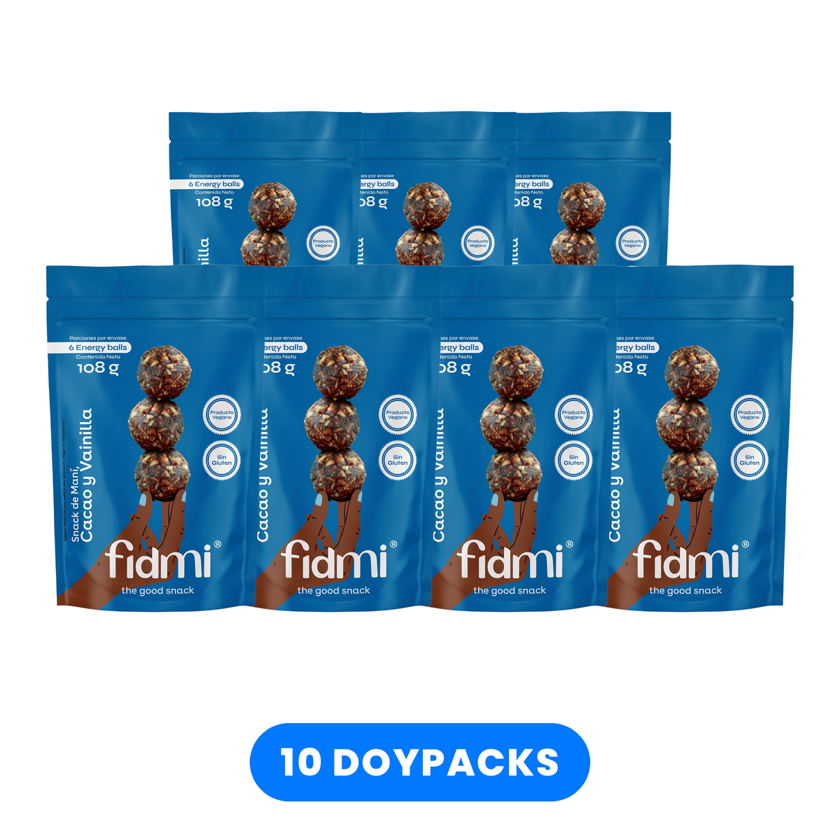 Caja Fidmi de 10 doypacks Cacao y Vainilla