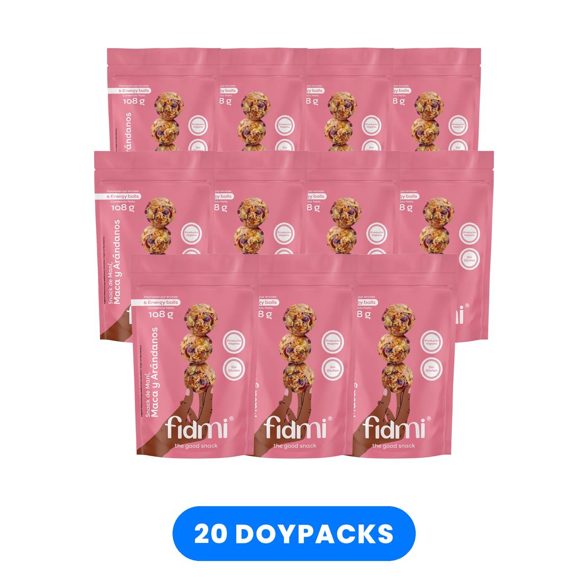 Caja Fidmi de 20 doypacks Maca y Arándanos
