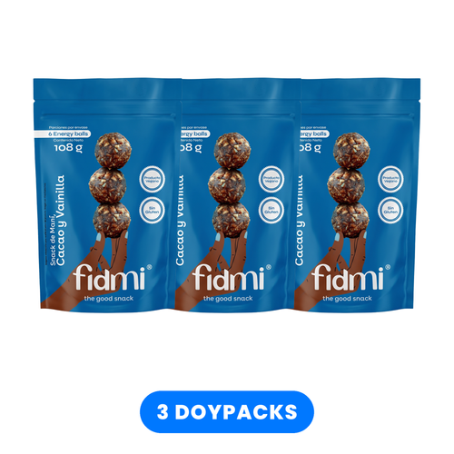 Tripack Fidmi Cacao y Vainilla: 3 doypacks de 108 g