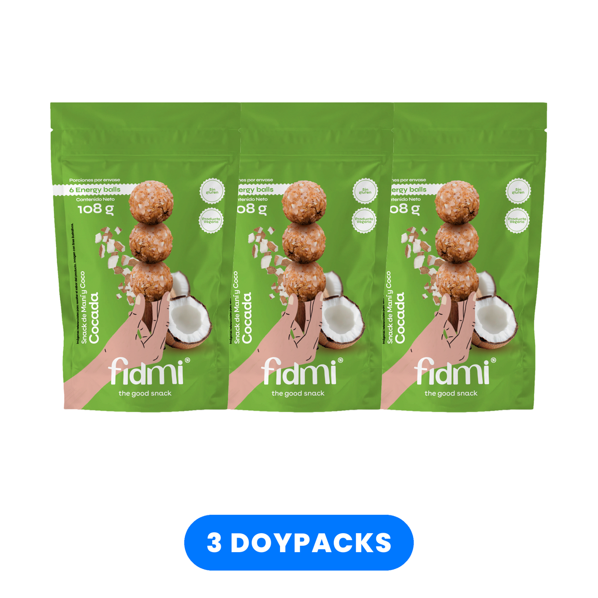 Tripack Fidmi Cocada: 3 doypacks de 108 g